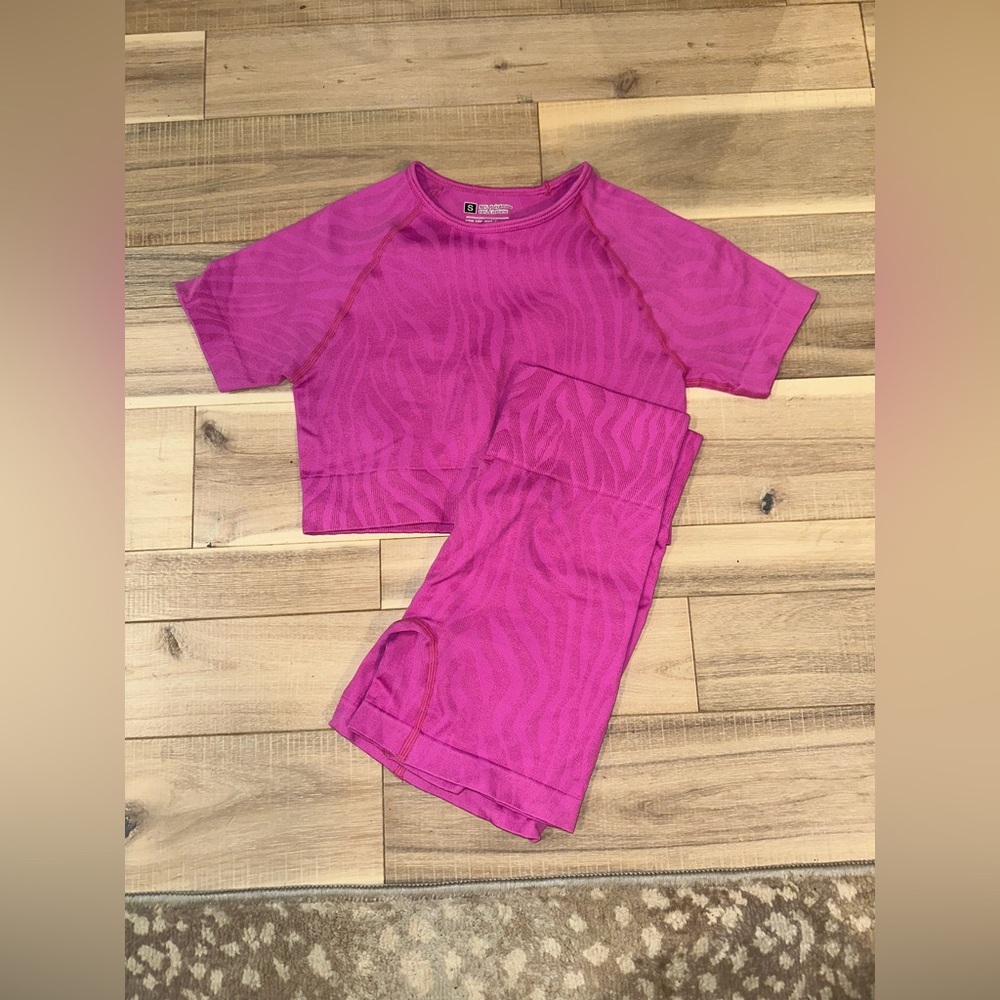 Pink Zebra Print Activewear Set